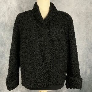 VINTAGE BLACK PERSIAN LAMB COAT  NO SIZE TAG..CHECK MEASUREMENTS , CANADIAN MADE
